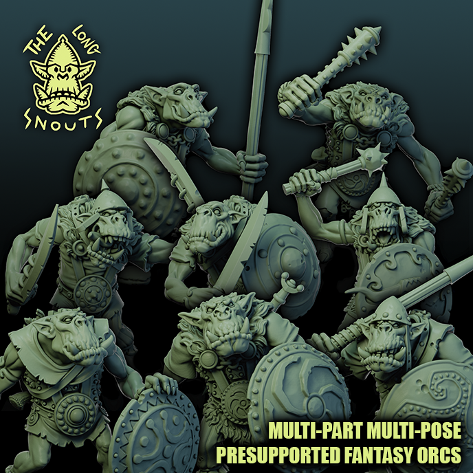 The Longsnouts - multi-part multi-pose fantasy orcs - The core kit